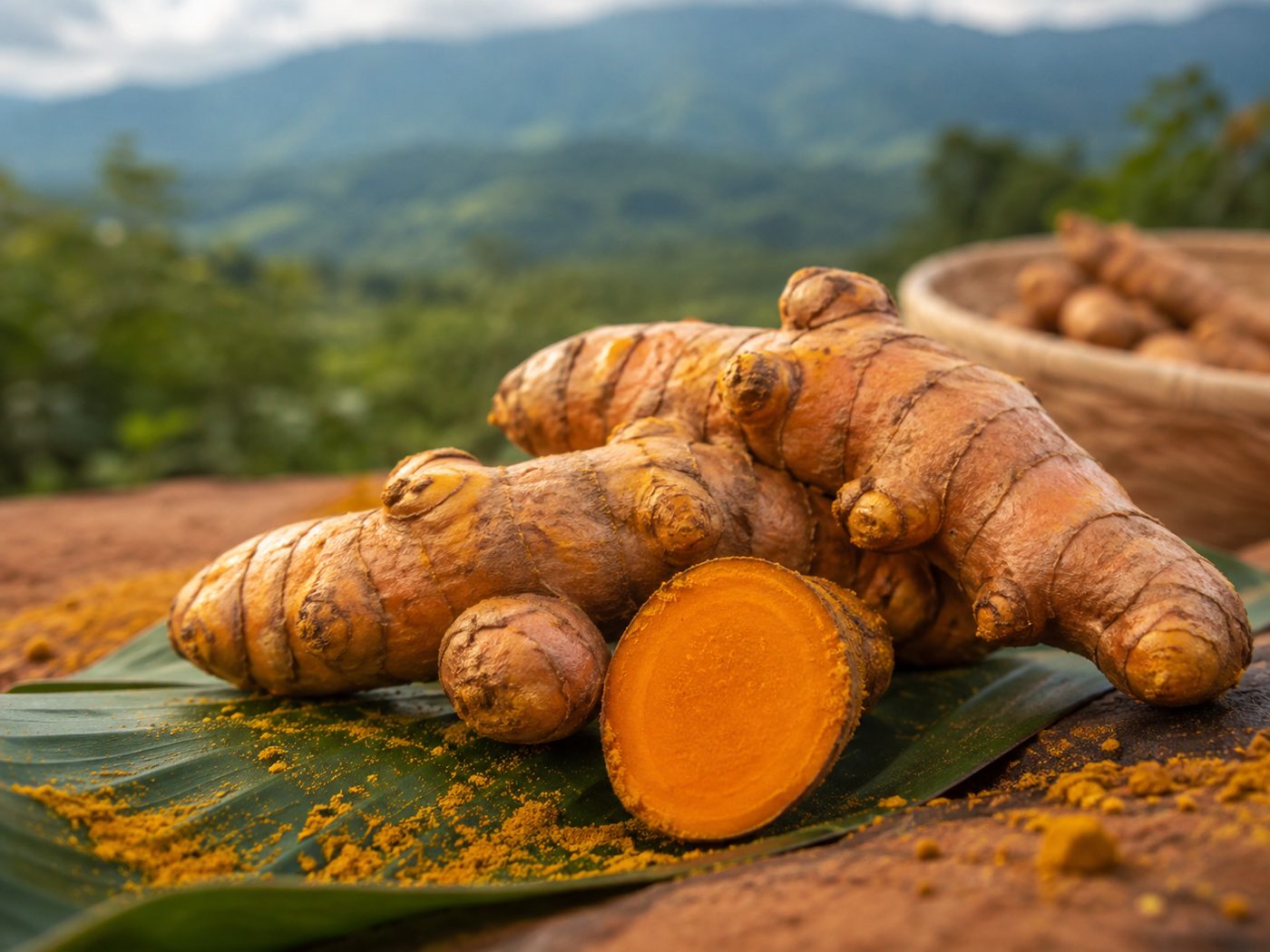Fresh turmeric rhizomes